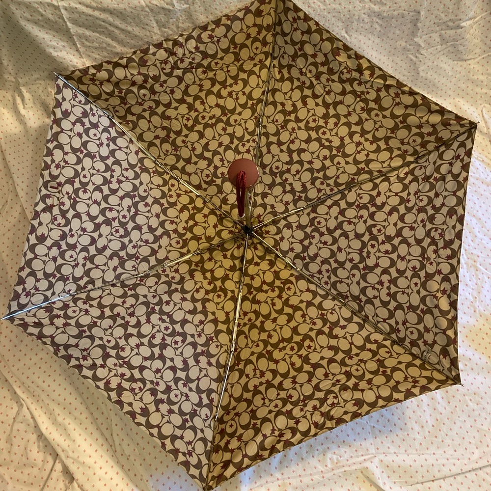 Like new Coach signature mini umbrella